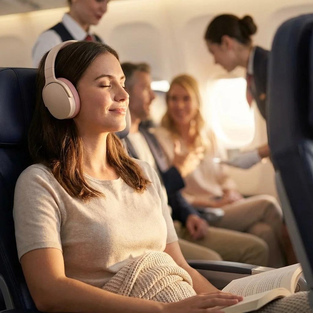 Blocks airplane noise